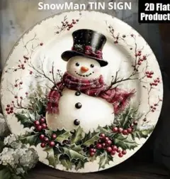 ブリキ看板（雪だるま　スノーマン）クリスマスオーナメント　クリスマス飾り
