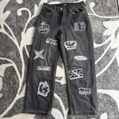 XLARGE ストレートデニム ワッペン ブラックのサムネイル
