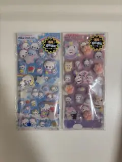 ２枚　ぷくぷくあわわちゃん　もちもちぱんだ　ピカプニシール 畜光シール