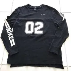 NIKE SB サーマル フットボールＴシャツ カットソー 黒白 Ｍ