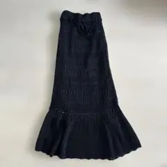 お値下げしました！ブラック編み物フレアロングスカート