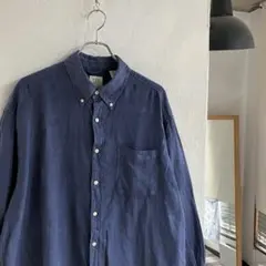 90S OLD GAP オーバサイズ インディゴ リネンシャツ オールドギャップ