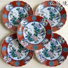 九谷焼　暁堂　八角皿揃　5枚セット　色絵　花鳥図　中皿　銘々皿　輪花皿　山水画 九谷焼 暁堂 八角皿揃 5枚セット 色絵 花鳥図 中皿 銘々皿 輪花皿