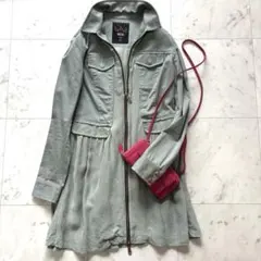 ディーゼル　ジップアップ　ジャケット　ワンピース　羽織り　カーキ　緑