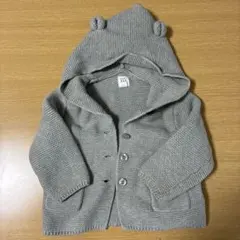 グレー フード付き カーディガン