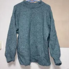 グレー タートルネック ニットセーター