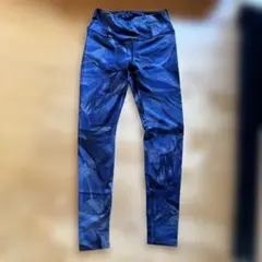青系抽象パターン ヨガパンツ L