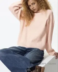 ユニクロ　スフレヤーンモックネックセーター XL ピンク