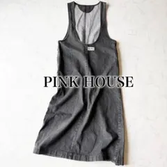 PINK HOUSE ピンクハウス デニムジャンパースカート 炭黒 バックリボンのサムネイル