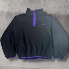90s L.L.Bean スナップT フリース プルオーバー ブラック