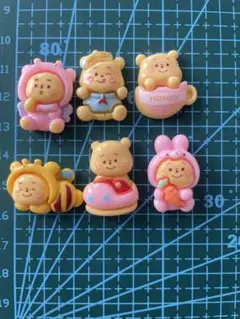 くまのプーさん デコレーションパーツ 6個セット[新品未使用]