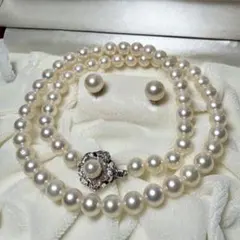 美品✨あこや真珠 5.9-6.2㎜ ネックレス ピアス 7.6㎜ セット 本真珠