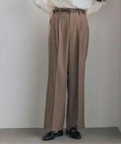 GLOBAL WORK ウツクシルエットワイドパンツ M グレイッシュモカ 美品