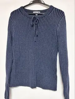 UNIQLO JW ANDERSON リブニット M ネイビー 長袖 ユニクロのサムネイル