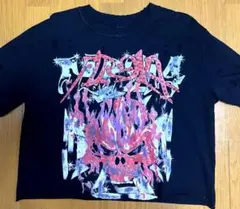 FLOOR914 ラインストーン　Tシャツ　黒　短丈
