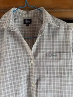 STUSSY ステューシー シャツワンピース 半袖 チェック柄 M