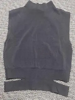 ZARA ニットベスト ダークグレー M