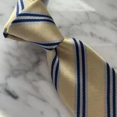 【新品】イエロー×ネイビー×シルバーレジメンストライプ