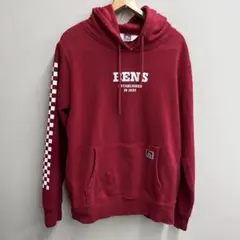 BEN DAVIS パーカー　C-8380900 レッド／袖チェックデザイン