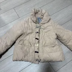 ベージュ リボン　中綿　コート　petit main 110 120
