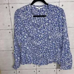 UNIQLO 花柄 長袖シャツ Vネック