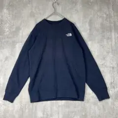 ノースフェイス　長袖　ロゴ刺繍　トレーナー　紺　Ｍ　スウェット　　春秋冬