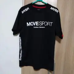DESCENTE ブラック ロゴ入りTシャツ