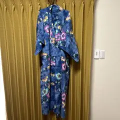 クリーニング済み】緑色花柄浴衣・オレンジ帯セット 4点セット - メルカリ