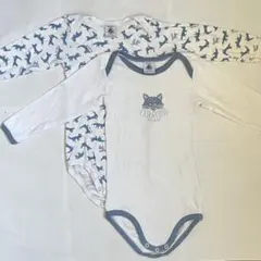 プチバトー 長袖ロンパース 2枚セット 81cm