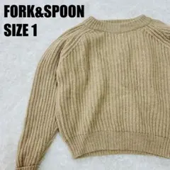 FORK&SPOON ウール100% ナチュラルリブニット ベージュ 【106】