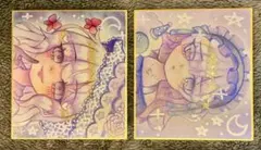 2枚セット　まのさば　夏目アンアン　月代ユキ　手書きイラスト　魔法少女ノ魔女裁判