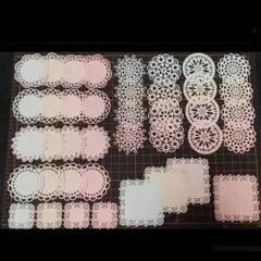《形①・10種／色4種・ピンク3色＆白》 ダイカット【小さなペーパードイリー】