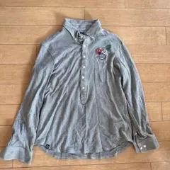 PEARLY GATES 長袖ポロシャツ グレー ワッペン ロゴ ゴルフウェア5