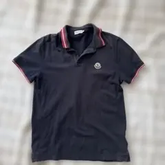 MONCLER 黒 ポロシャツ トリコロール襟 - メルカリ