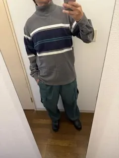 90's L.L.Bean USA製 モックネック ボーダー グッドサイズのサムネイル
