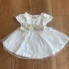 petit main ホワイト ワンピース 90