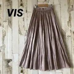 VIS color YOUR CLOSET 光沢マキシ丈スカート　ギャザーのサムネイル