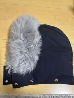ネイビー ファー付き フード