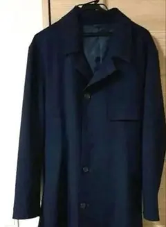 美品 JUNRED ステンカラーコート ネイビー L トレンチ風 ベルト付き