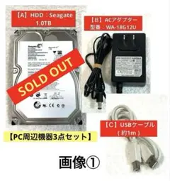 ★PC周辺機器2点セット：【B】ACアダプター／【C】USBケーブル