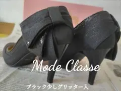 Mode Classe ブラックリボンテイスト×グリッター入 ハイヒールのサムネイル