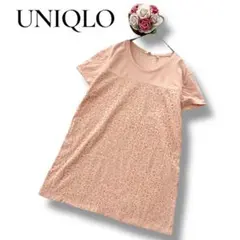 UNIQLO ユニクロ　レディース　半袖チュニック　ピンク　レース　Lサイズ