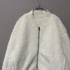 ユニクロ　ファーリーフリースフルジップジャケット(M)ホワイト　あったかボア