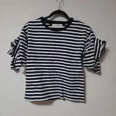 Ray BEAMS　レイ ビームス　ボーダーフリルスリーブ Tシャツ　カットソーのサムネイル