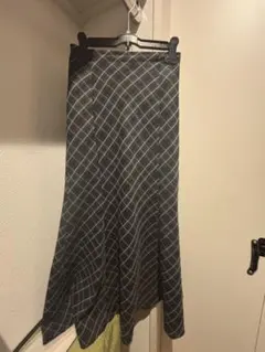 NICE CLAUP チェック柄ロングスカート S