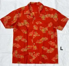 着物リメイク アロハシャツ メンズL 正絹 シルク100% 和柄 kimono