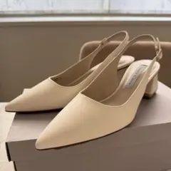Charles&keithベージュ スリングバックパンプス 36 (1.5)