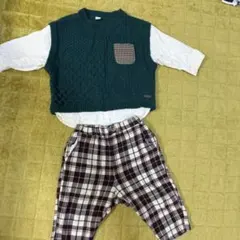 apreslescours/アプレレクール　80 ドッキングニット ズボンセット