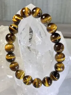 希少✨️玉化ゴールドタイガーアイ 約10mm 内径約16cm〜16.5cm - メルカリ