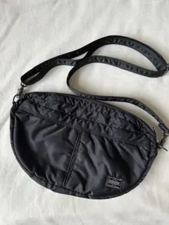 美品 PORTER タンカー ショルダーバッグ ハーフムーン シルバーグレー
